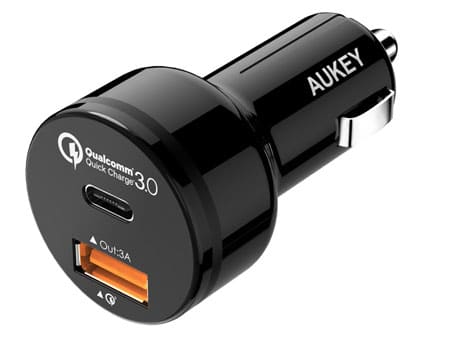 AUKEY Car Charger with USB C & Quick Charge 3.0 Ports for Samsung Galaxy Note 7