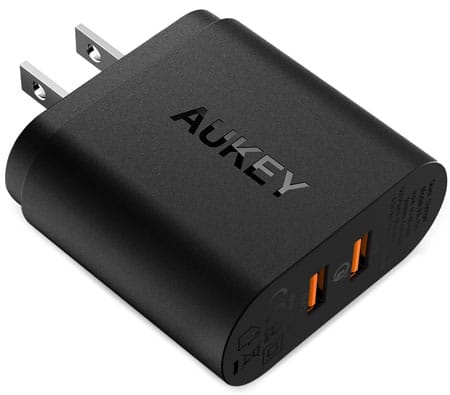 AUKEY USB Wall Charger with Dual Quick Charge 3.0 Ports