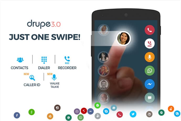 Contacts, Phone Dialer & Caller ID: drupe