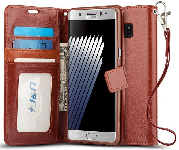 J&D Flip Wallet Case for Samsung Galaxy Note 7