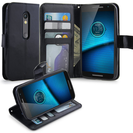 LK Droid Maxx 2 Wallet Case, PU Leather Flip Cover