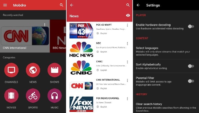 Mobdro - Free TV Apps for Android Mobile