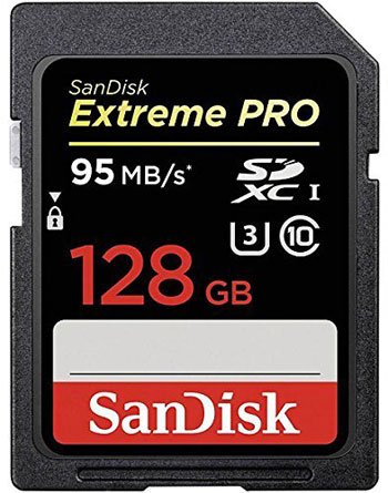 SanDisk Extreme PRO 128GB up to 95MB/s UHS-I/U3 SDXC Flash Memory Card