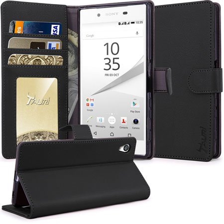 Tauri [Stand Feature] Premuim Protective Wallet Leather Cover for Z5