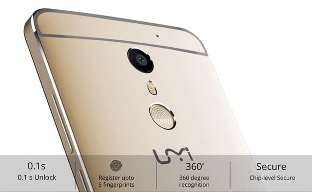 Umi Max 4G Phablet Fingerprint Sensor