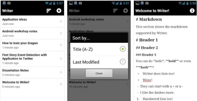 Writer - Best Android App for Writers