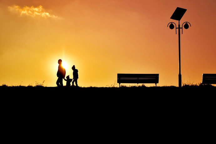 family in sunshine