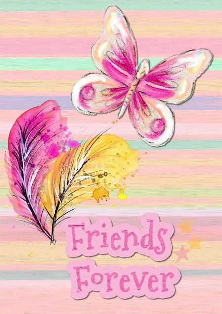 Friends Forever Image with Butterfly