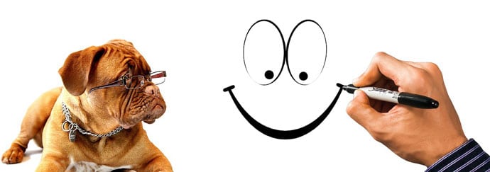 Funny Smiley Emoji with Dog