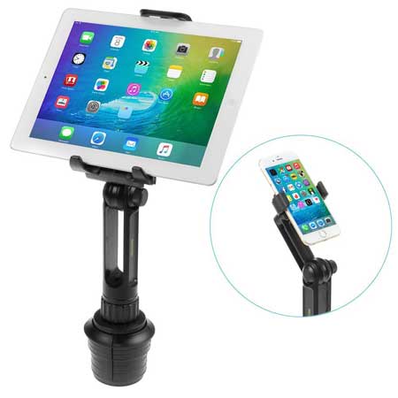 iKross 2-in-1 Tablet and Cellphone Adjustable Swing Extended Cup Mount Holder