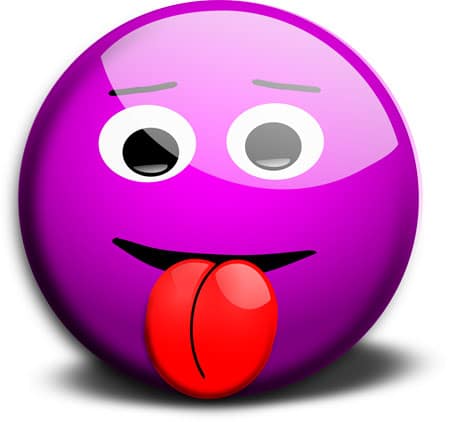 Naughty Smiley Emoji in Purple Color