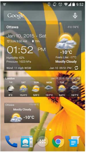 Weather & Clock Widget Android